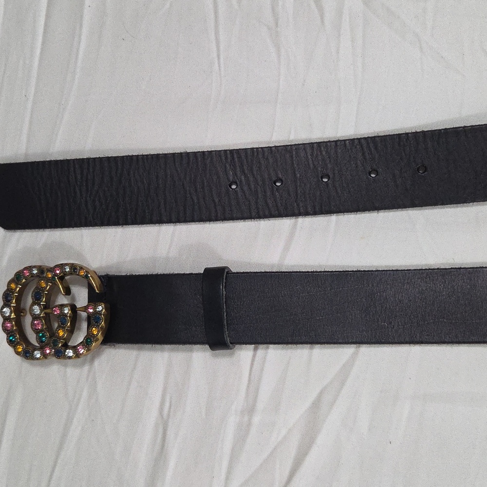 Gucci Gem Belt Leather GG Buckle - Picture 9 of 14